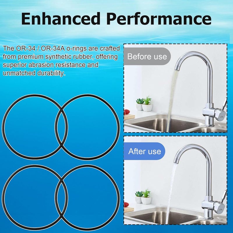 Fospectra OR-34 / OR-34A O-Ring, Replacement for Culligan and Ace Filters, Compatible with Culligan HF-150(A), HF-160, HF-360(A), O-Ring for Water Filter Housin, Prevent Leakage, 4 Pc - Image 5